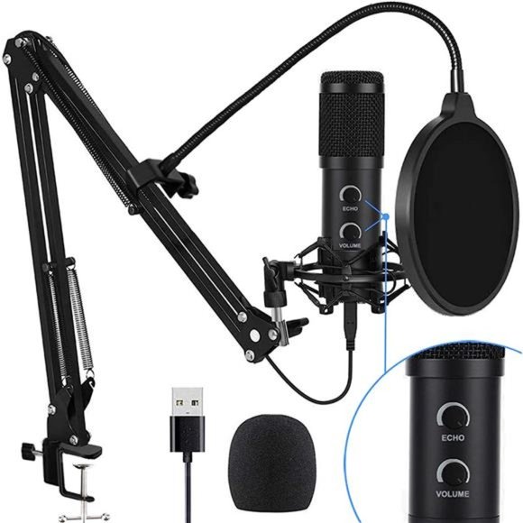 Upgraded USB Condenser Microphone for Computer, Great for Gaming, Podcast - Picture 1 of 7